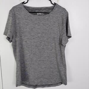 Zyia Top Womens XL Short Sleeve Striped Workout Athleisure Lifting Running